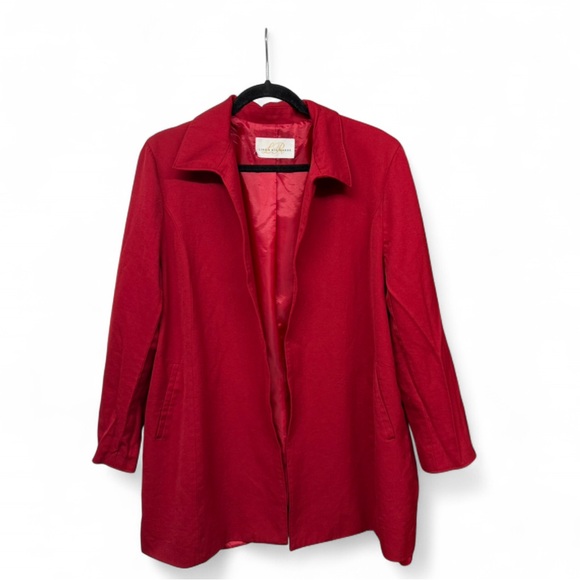 Linda Richards Jackets & Blazers - Linda Richards Vintage Red 100% Wool Coat - Women's Size 12